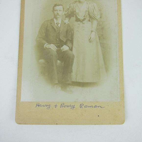 Cabinet Card Photograph Man & Woman Henry & Rosey Raman of Darke Co Ohio Antique - Picture 8 of 15